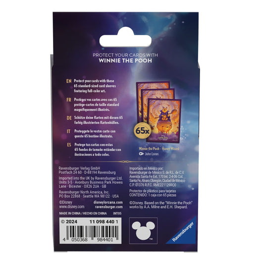 Disney Lorcana JCC La Mer Azurite - Pack de 65 Protèges-cartes Winnie l'Ourson