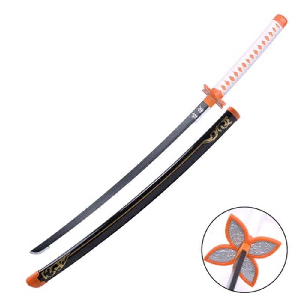 ORNAMENTAL KATANA WITH BLACK SHEATH BAMBOO BLADE FROM SHINOBU KOCHOU