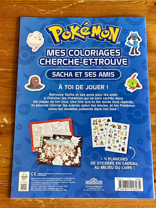 POKEMON - MY SEARCH AND FIND COLORING PAGES - SACHA AND HIS FRIENDS