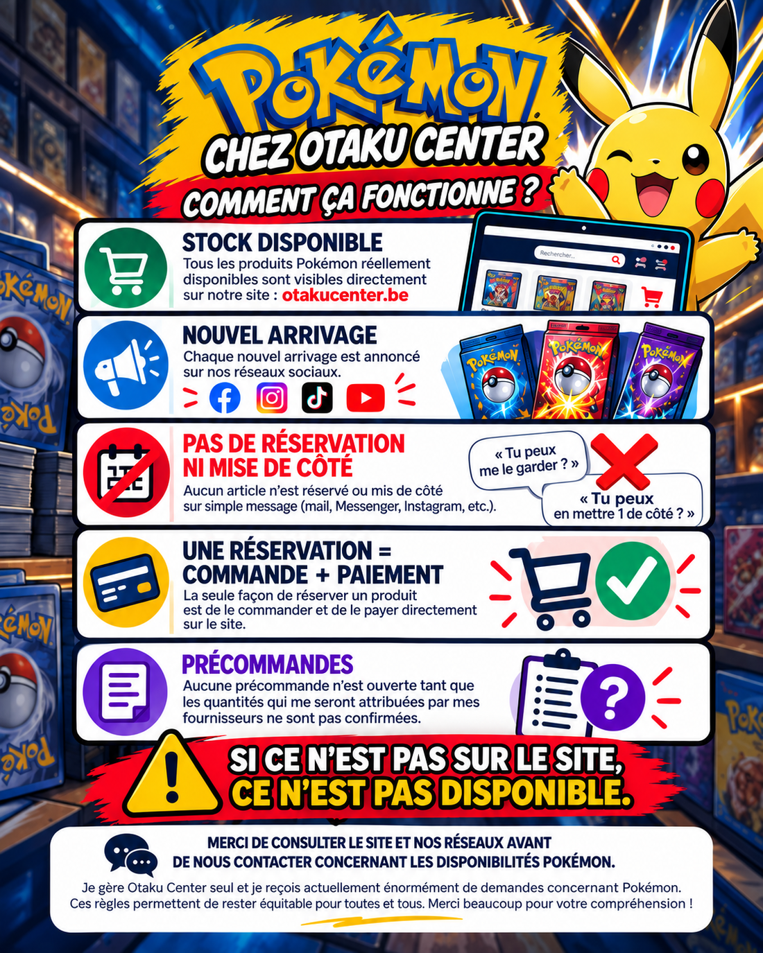 Pokémon chez Otaku Center : comment fonctionnent les disponibilités ?