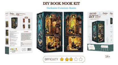 BOOK NOOK KIT - DIY - Salle Commune Sombre - 150pc + Eclairage LED