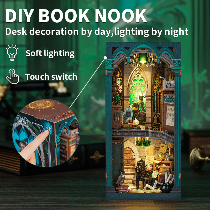 BOOK NOOK KIT - DIY - Salle Commune Sombre - 150pc + Eclairage LED