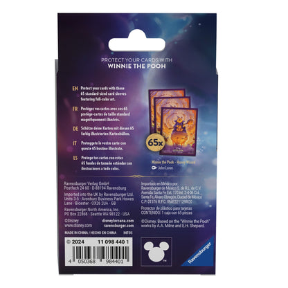Disney Lorcana JCC  La Mer Azurite - Pack de 65 Protèges-cartes Winnie l'Ourson