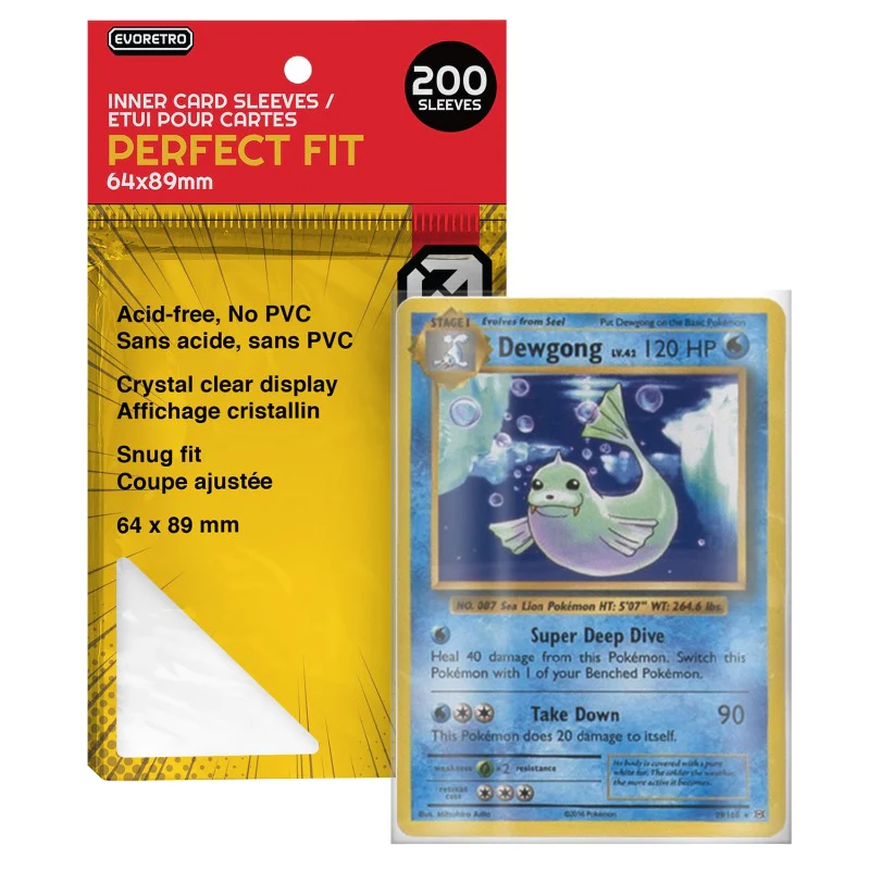 EVORETRO - Pack 200 Pochettes adaptées aux cartes Pokemon / Lorcana / MTG