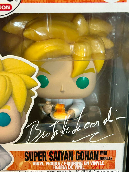 Figurine Pop Dragon Ball Z #951 Gohan (Eating Noodles) dédicacée par Brigitte Lecordier