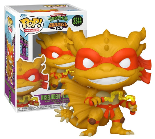 GODZILLA X TURTLES -POP Animation N°2344 -Michelangelo X King Ghidorah