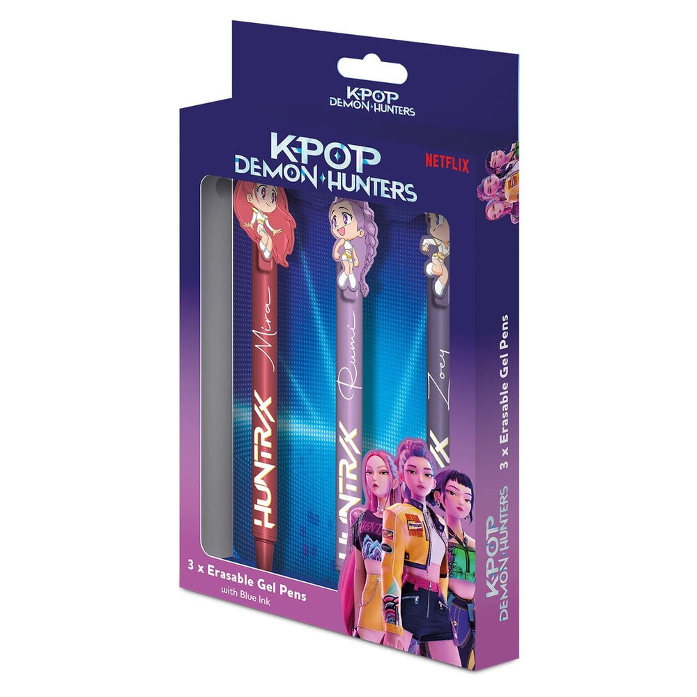 K-POP DEMON HUNTER - 3 Stylos à Gel Effaçable +Head Topper
