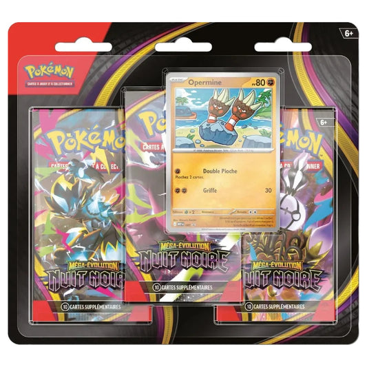 Pokémon JCC – Tripack Blister 3 Boosters Nuit Noire (ME05) FR