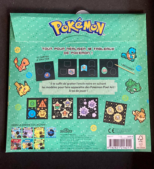 POKEMON - CARTES A GRATTER PIXEL - PIKACHU, BULBIZARRE, SALAMECHE, CARAPUCE Dragon D'Or  -  POKEMON